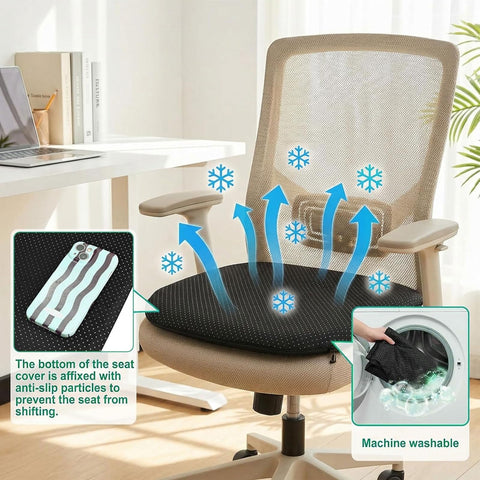 Gel Seat Cushion - Soft Sitter Honeycomb Cushions Double Thick Gel Cushion with Cloth Cover, Cooling & Ergonomic Support Pressure Cushion