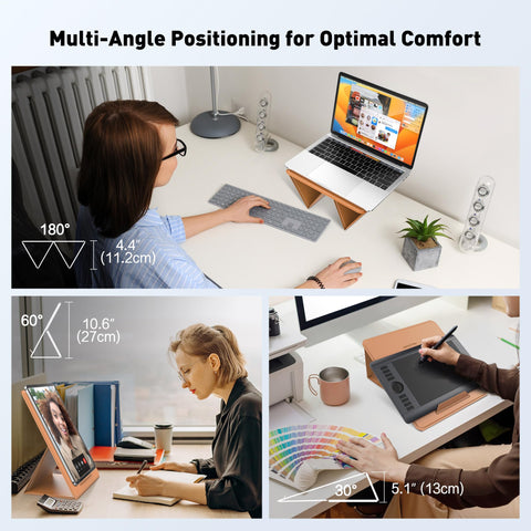 AboveTEK Portable Laptop Tray Stand, 2-in-1 Foldable MacBook Stand for Desk & iPad Tablet Stand Holder, Fits 14"~17" MacBook Air/Pro/Tablets/Kindle