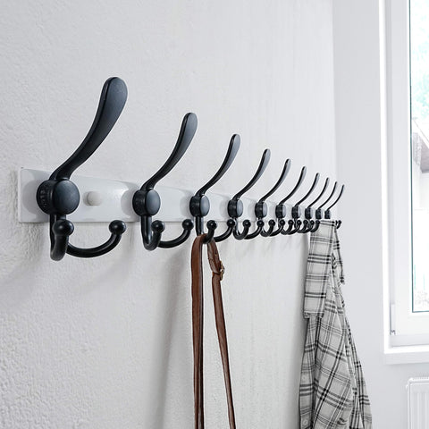 Dseap Coat Rack Wall Mount 94cm, Heavy Duty 2.5mm Base vs Flimsy 1mm, Double-Thick Solid Anti-Snap Hooks