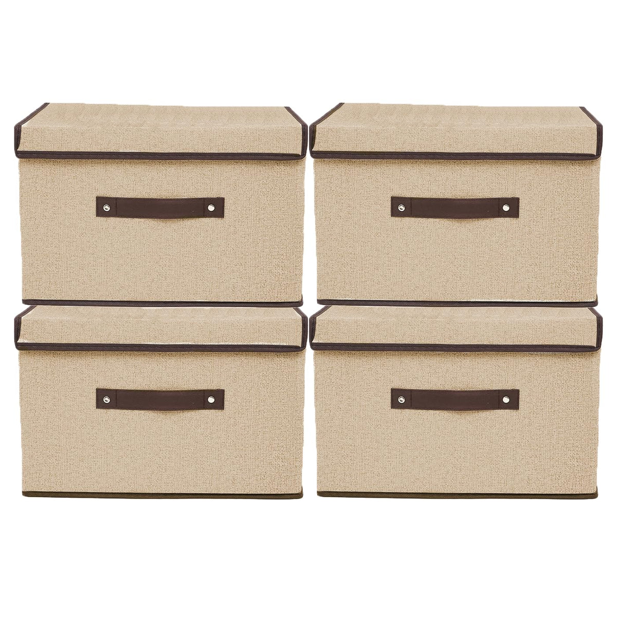 Fabric Storage Boxes with Lids 4 Pack, Foldable Storage Box, 38X25X25cm