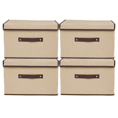 Fabric Storage Boxes with Lids 4 Pack, Foldable Storage Box, 38X25X25cm