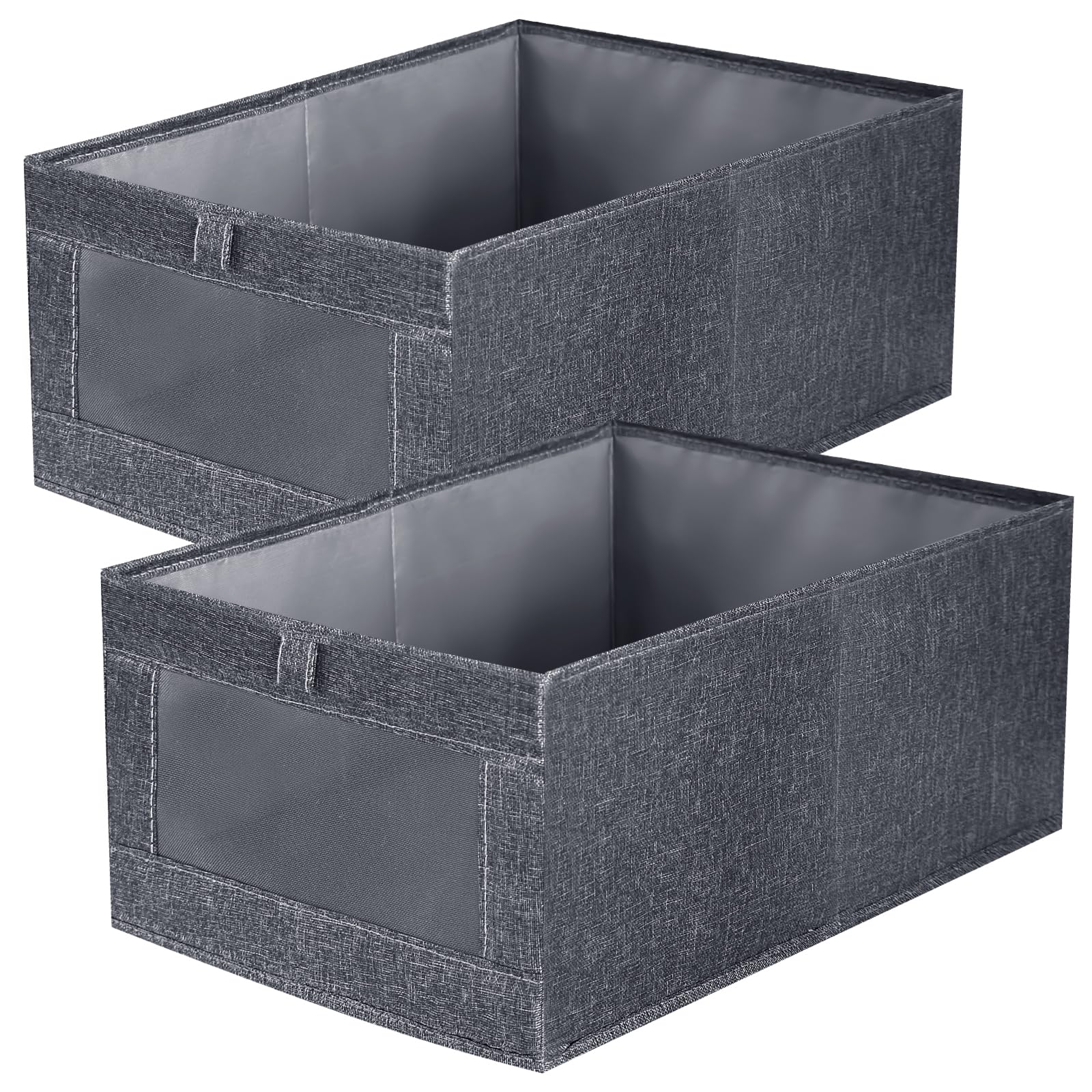 Niviy Clothes Storage Boxes 2 Pack, Foldable Fabric Wardrobe Organiser
