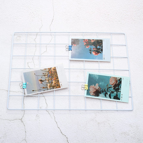 PATIKIL 16"x12" Wire Grid Panel, 1 Pack Wall Grid Decorative Panels Board Photo Pictures Display Decor Hanging Organizer for Home Office, White