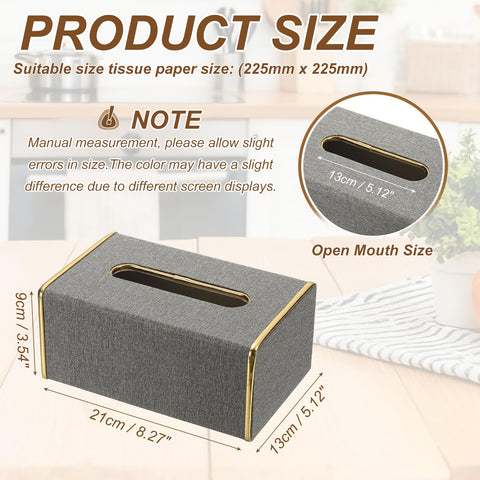 sourcing map Tissue Box Cover, Rectangle Modern Tissue Box Holder with Magnetic Closure for Living Room Bedroom Office Hotel Desk