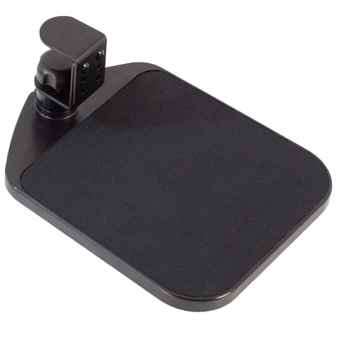 VIVO Clamp-on Mouse Pad Holder Platform, Adjustable Under Desk 360° Rotating Tray Rest Extension Attachment, up to 2 inch Desktops, Black, MOUNT-MS01A
