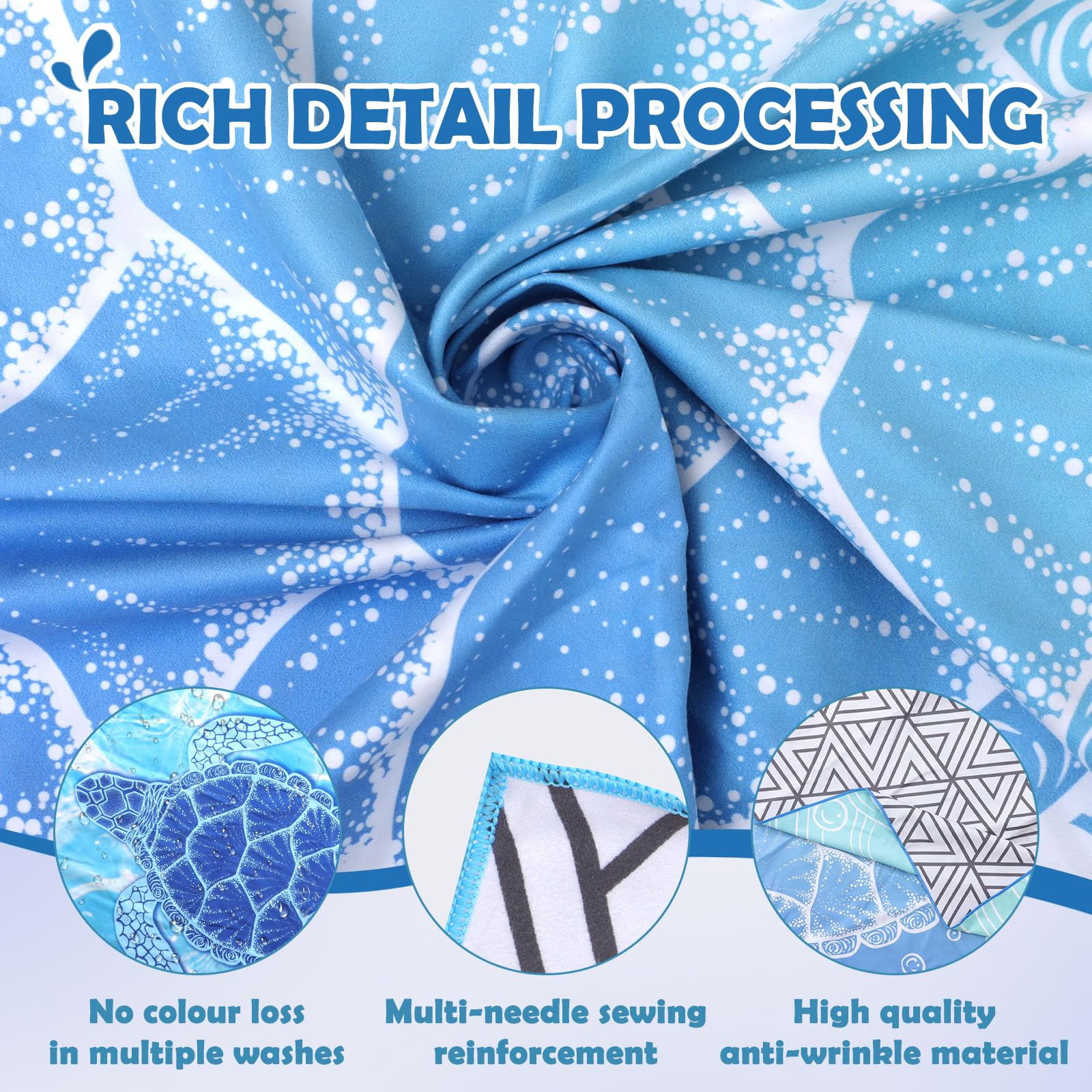 Anavasi 2 Pack Microfibre Beach Towels for Adults, 180 x 90 cm with Net Bag