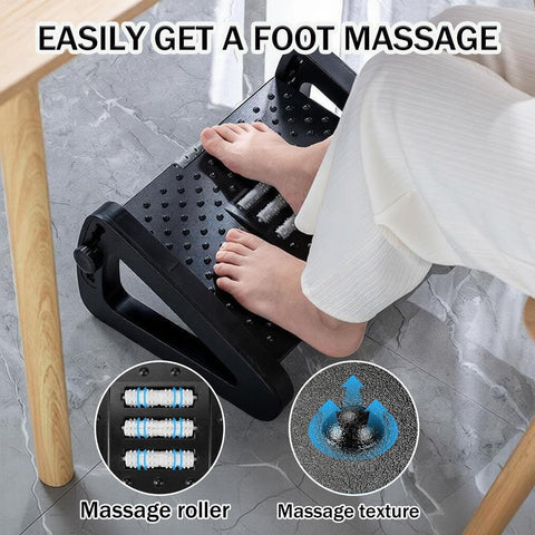 Foot Rest for Under Desk at Work,Adjustable Height Footrest Ergonomic Foot Stools for Under Office Desk,Rocking Footrest with Roller Massager-Leg