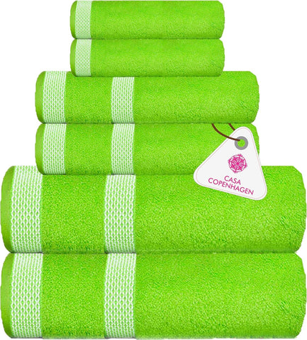 CASA COPENHAGEN Solitaire Towel Set, designed in Denmark, 600 g/m², Hotel & Spa, Kitchen & Bath, 6-piece set with 2 bath towels, 2 hand towels