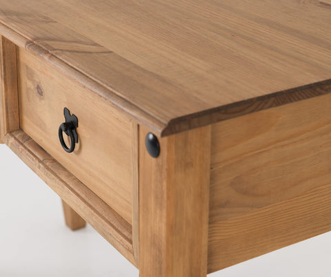 Seconique Budget Mexican Study Desk in Distressed Waxed Pine