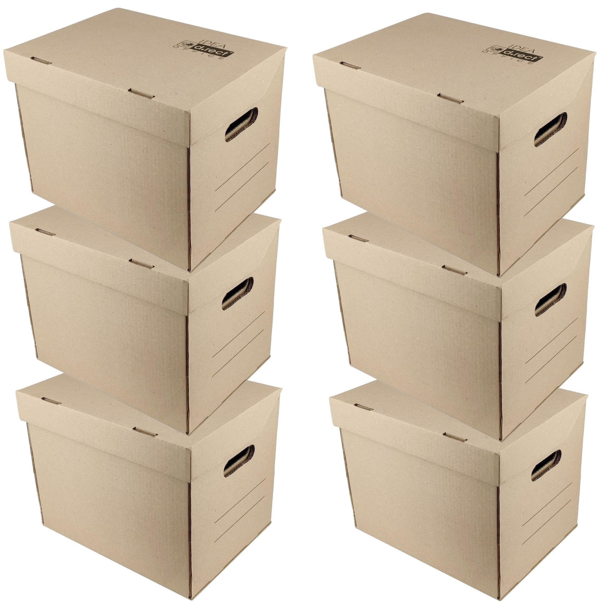 D.RECT Archive Box Cardboard A4 Idea Set of 6 Brown