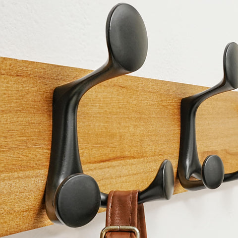 SKOLOO 99cm Light Brown Wood Coat Rack Wall Mount with 6 Triple Hooks - Ideal for Family Entrances, Classrooms, and Pet Supplies Storage