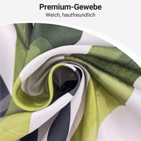 Lerores Shower Curtain 180 x 180 cm Leaves Line, Weighted Hem, Anti-Mould Textile, Water-Repellent