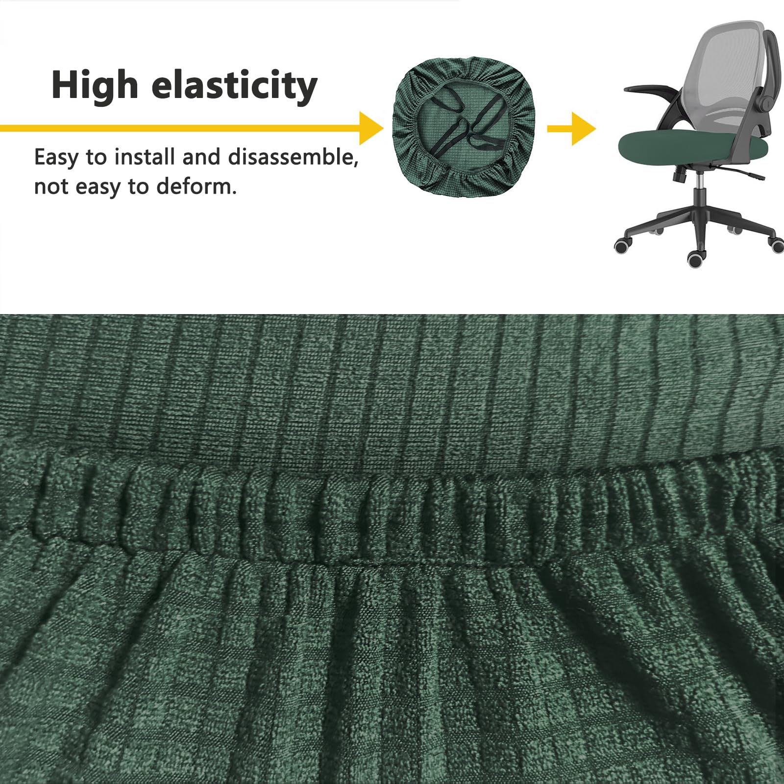 FYTXSZ Office Chair Seat Cover Stretch Elastic Universal Fit Washable Slipcover Seat Protector for Desk Swivel Computer Chairs