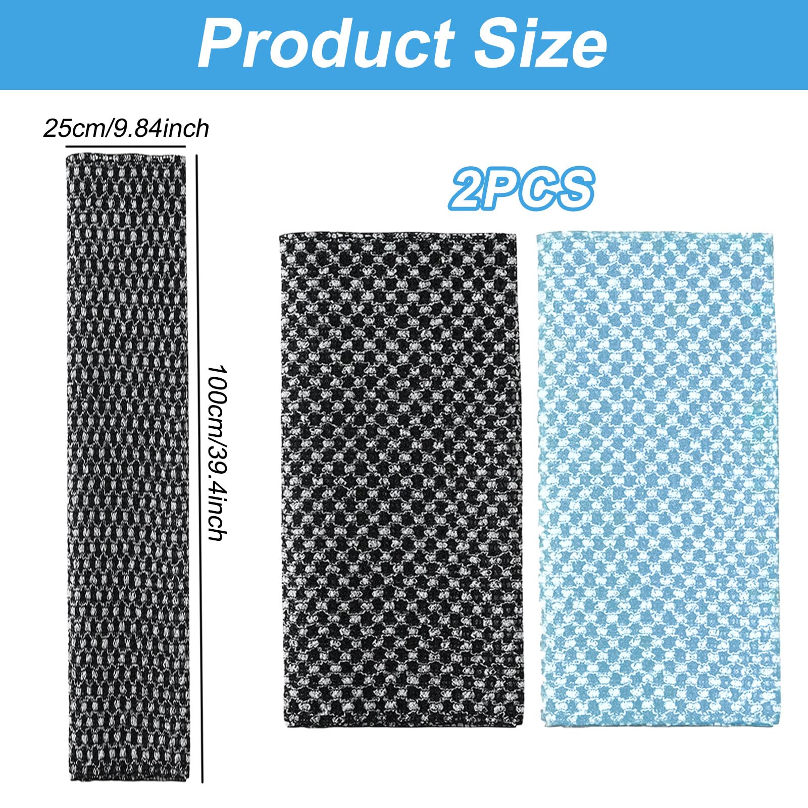 2Pcs Japanese Exfoliating Towel, Extra Long Exfoliating Shower Towel