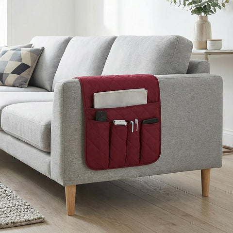 YancLife Sofa Armrest Organizer, Sofa Couch Waterproof Chair Armrest Durable Soft Caddy Organizer Holder for Phone, Cellphone, Book, Magazines