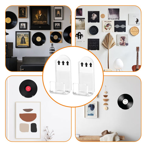 Noenaeni 12PCS Vinyl Record Wall Mount, Clear Acrylic Vinyl Record Display