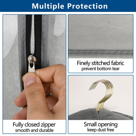 Belinlen 5 Pack 40" Clothes Covers Protector Bags Garment Bags for Clothes