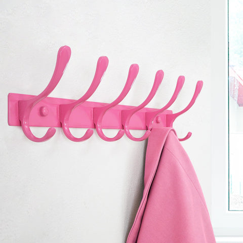 SKOLOO Coat Rack Wall Mounted - 6 Hooks, Pack of 2, Heavy Duty, Stainless Steel, Metal Wall Coat Hanger, Sturdy Wall Hooks for Hanging Coat, Jacket