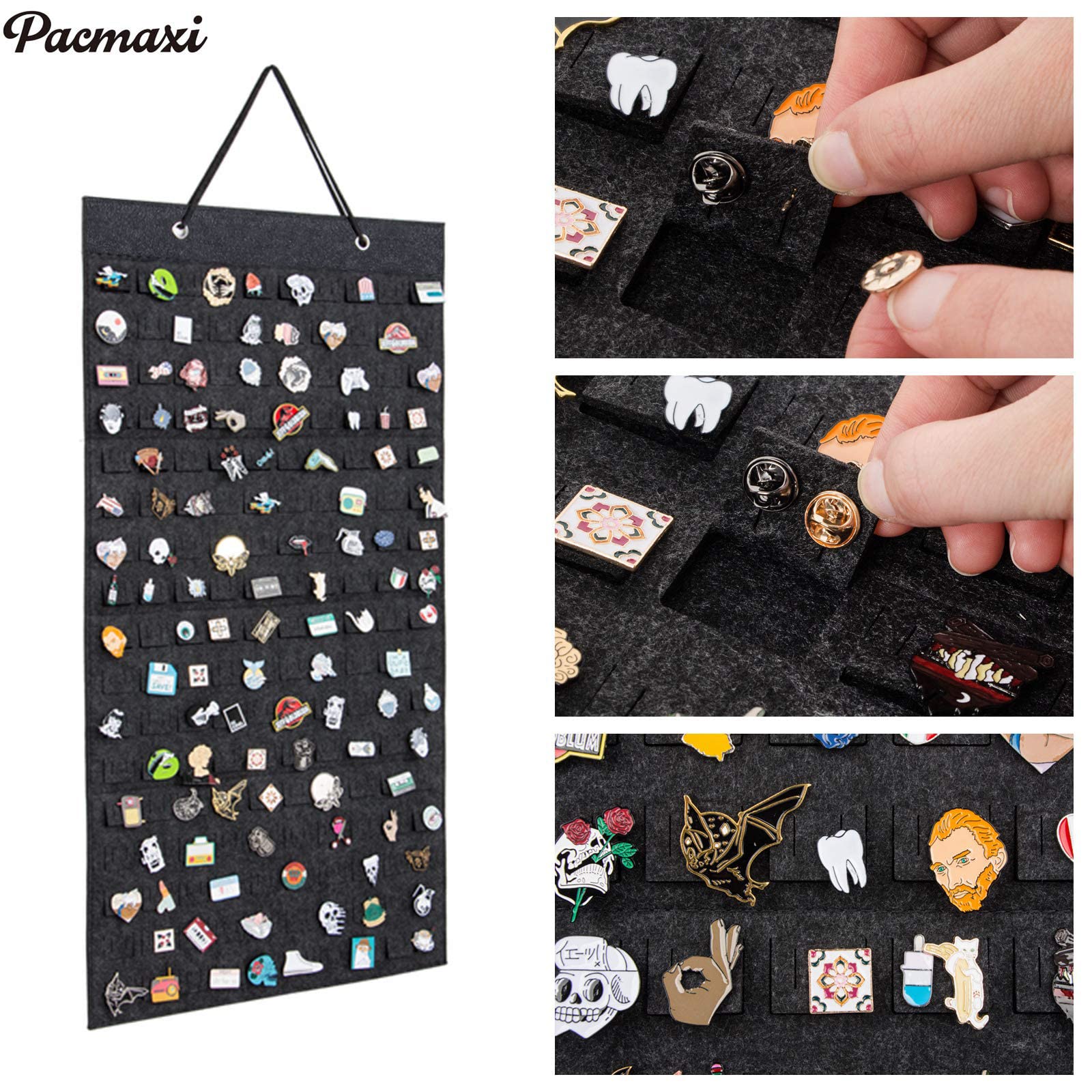 PACMAXI Hanging Brooch Pin Organizer, Display Pins Storage Case, Brooch Collection Storage Holder, Holds Up to 170 Pins.(Not Include Any Accessories)