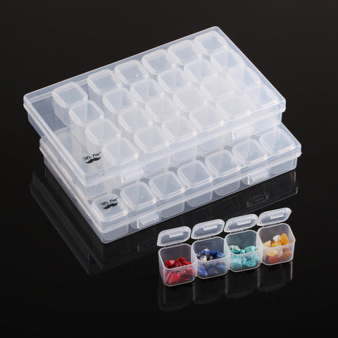Mr. Pen- Diamond Painting Bead Storage Containers, 28 Grids, 2 Pack, Includes 160pcs Label Stickers, Diamond Art Bead BoxOrganizer