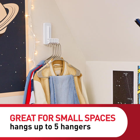 Command Folding Clothes Hanger, 1 Hook and 5 Rungs, 4 Adhesive Strips,