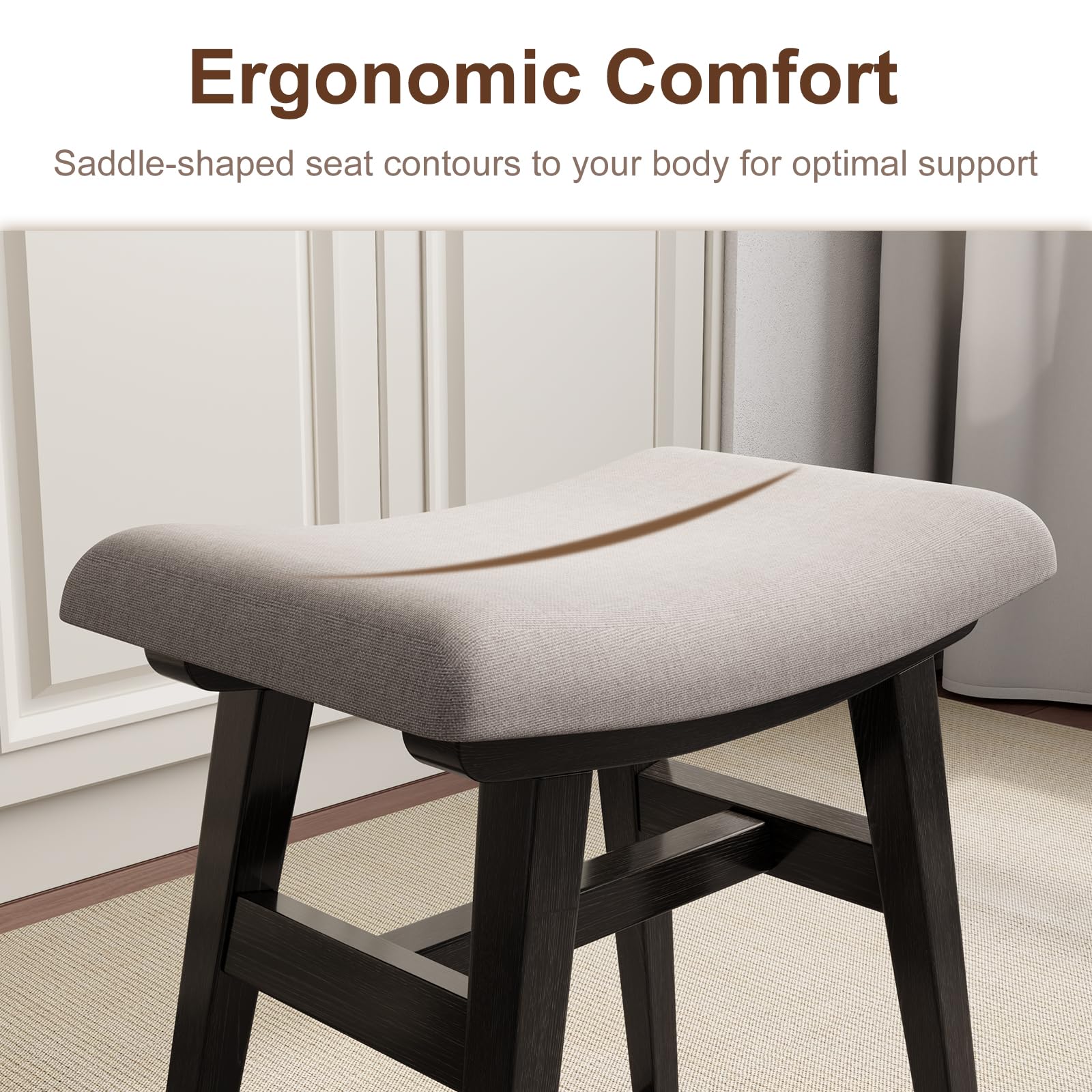 YQJJGL Dressing Table Stool Comfortable Vanity Stool Simple Padded Stool Chair for Makeup Desk Easy-To-Install Bedroom Chair Stool Suitable for