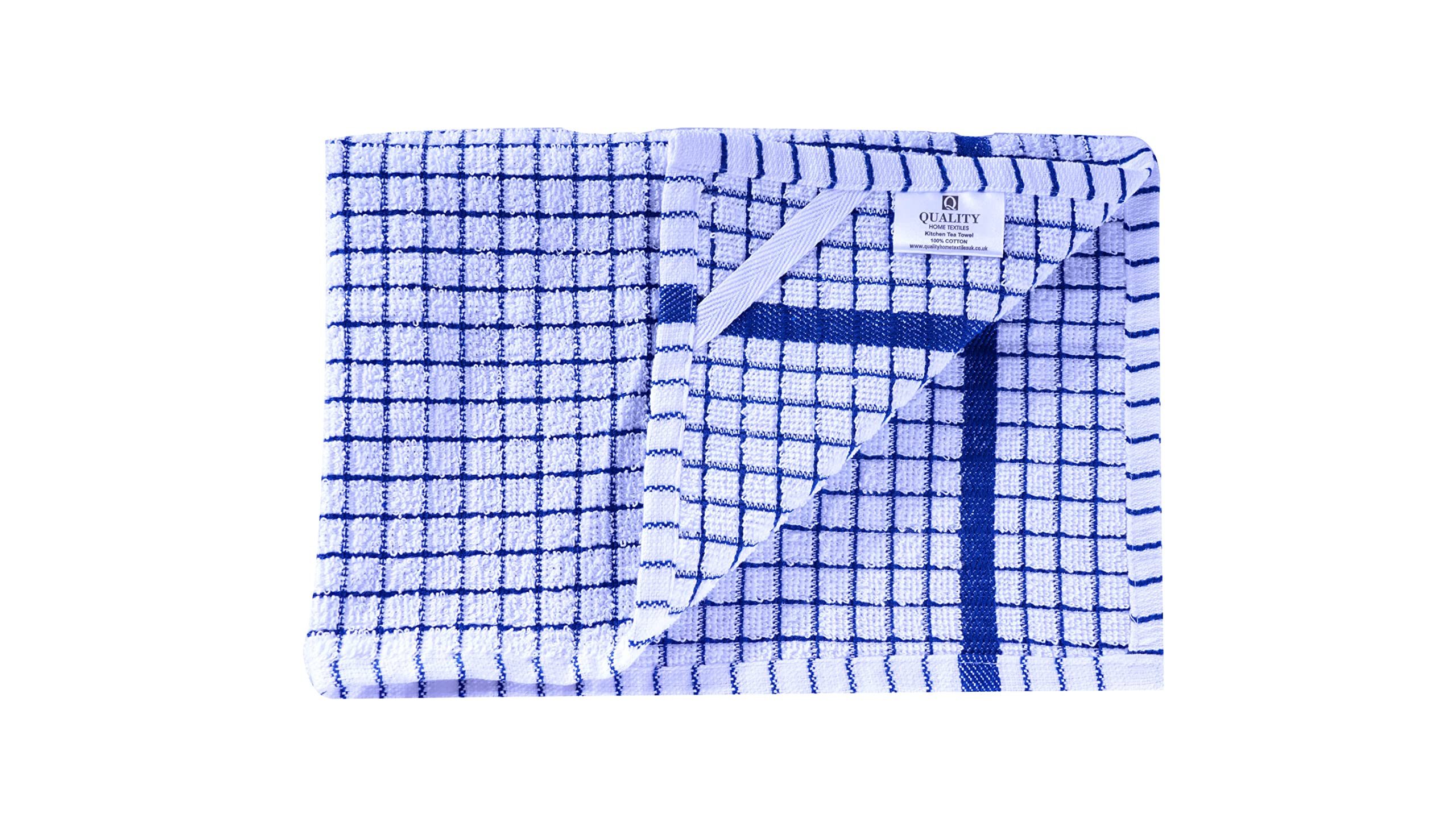 QUALITY HOME TEXTILES 100% Cotton Large Luxury Terry Towelling Tea Towels with Hanging Loop