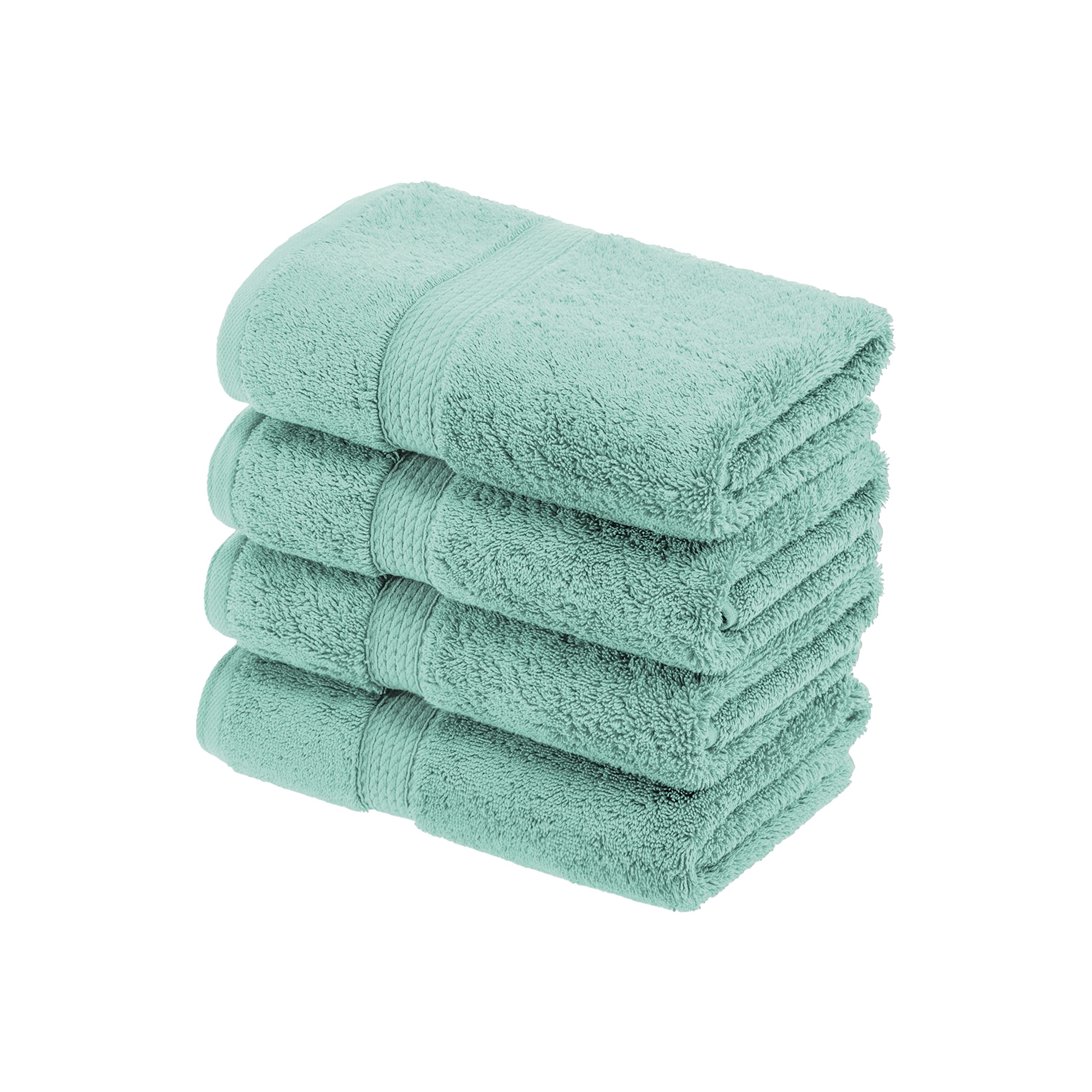 Superior 900 Gram 100% Premium Long-Staple Combed Cotton 4-Piece Hand Towel Set, Seafoam