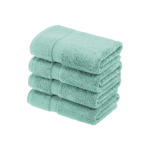 Superior 900 Gram 100% Premium Long-Staple Combed Cotton 4-Piece Hand Towel Set, Seafoam
