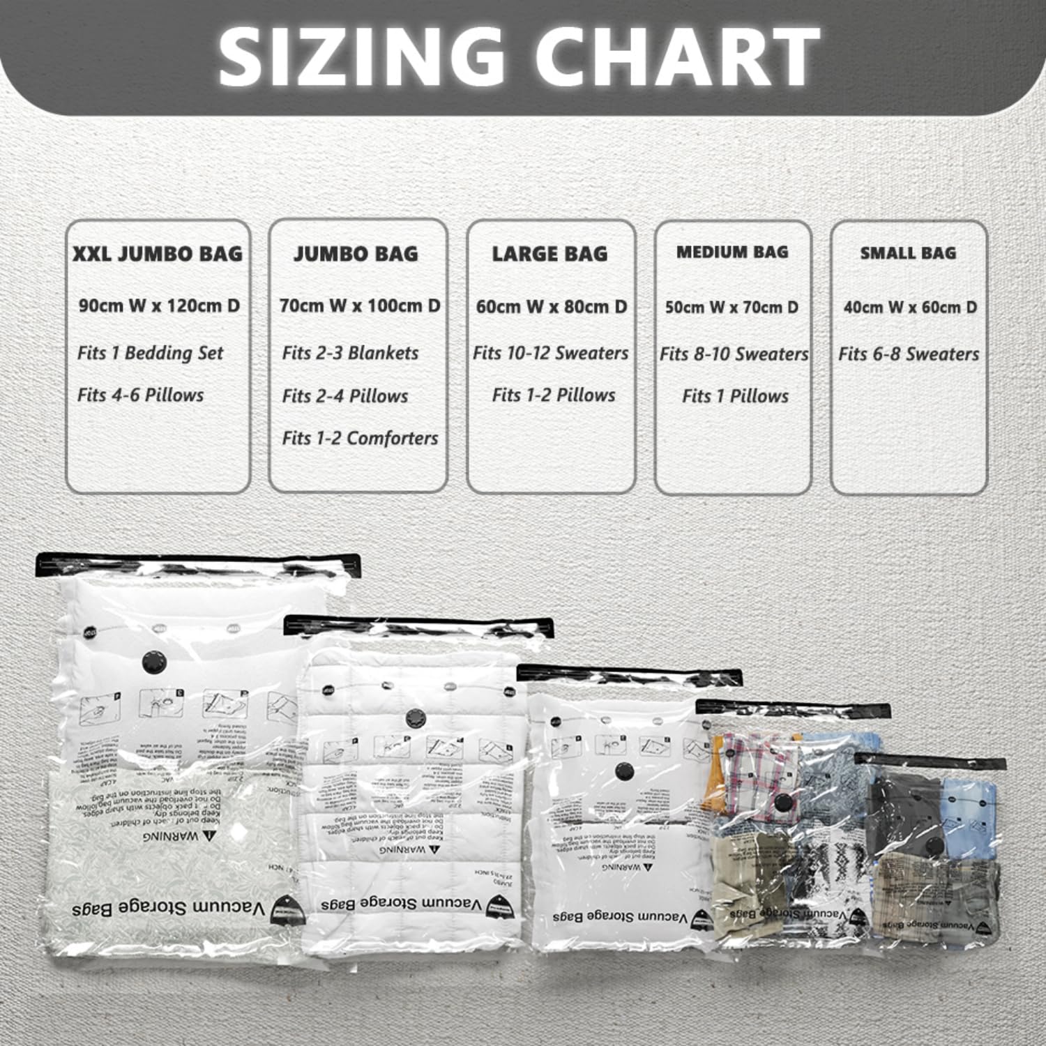 Vacuum Storage Bags 8 Large, Space Saver Bags with Travel Hand Pump, Compression Seal Bags for Clothes, Duvets