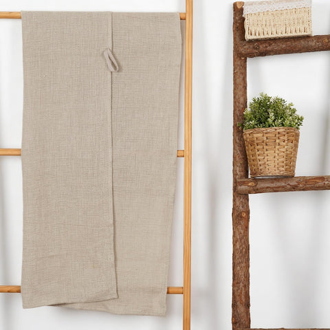 HSOFTIFY 100% Pure Linen Bath Towel with Hanging Loop for Bathroom, Linen