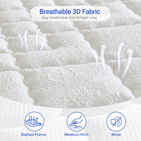 dosleeps Small Double Mattress 4FT | 10" Memory Foam & Pocket Sprung | 9-Zone Orthopedic Support, Breathable Cover