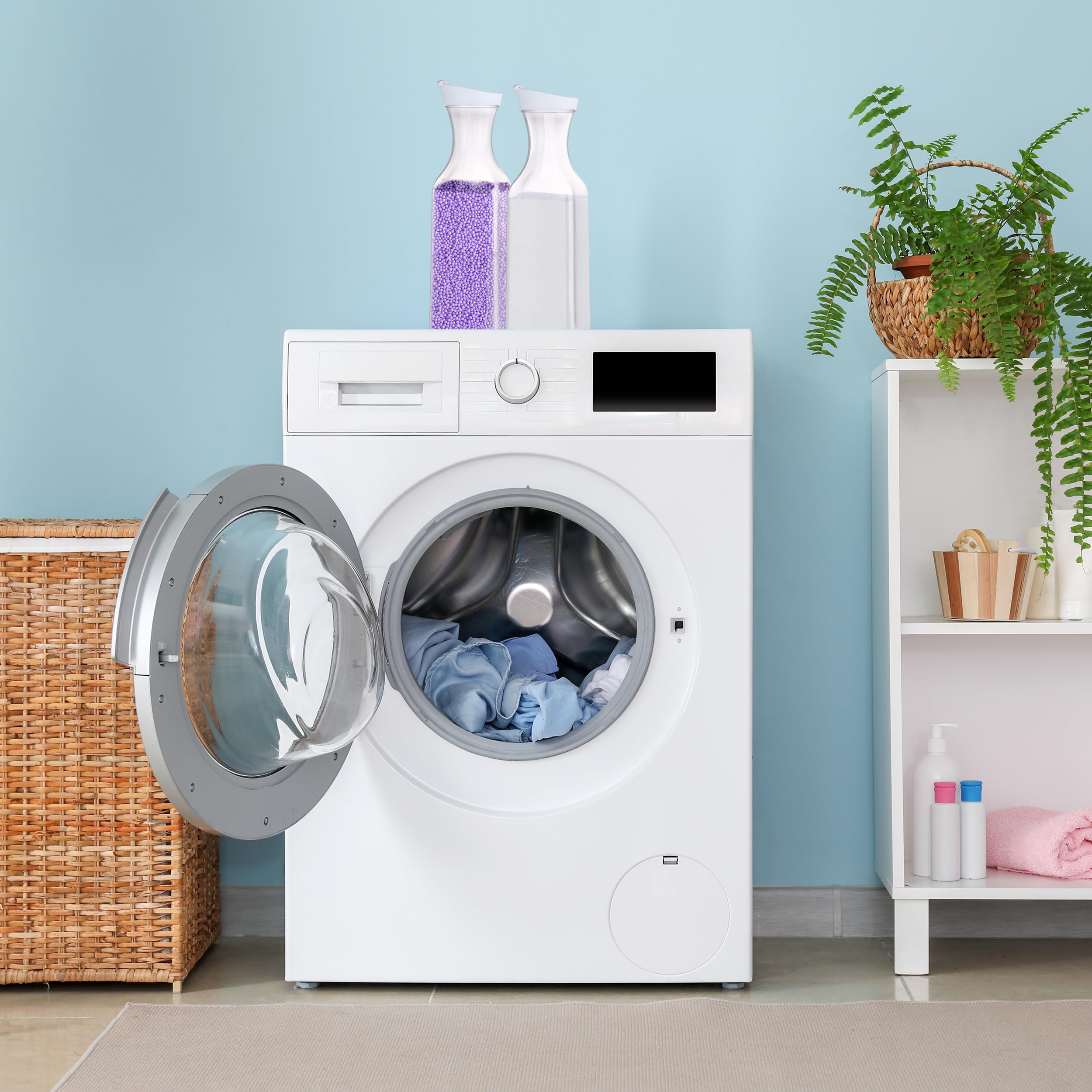 2PCS Washing Powder Storage, 1.5L Detergent Dispenser with 2 Funnel