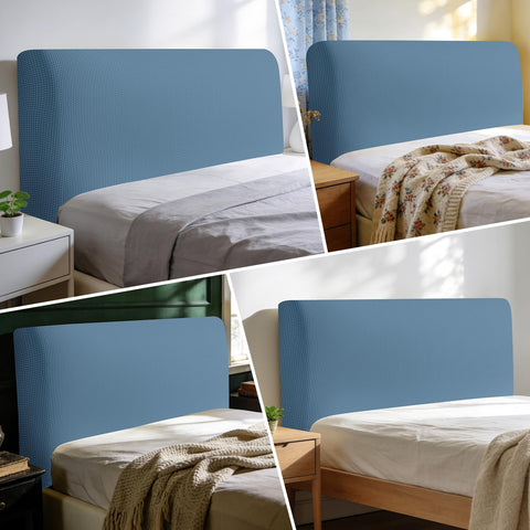 Niuoppy Bed Headboard Cover Fully Wrapped, Stretch Head Board Covers for Single Bed, Beds Headboard Protector Dustproof and Cat Scratch-proof