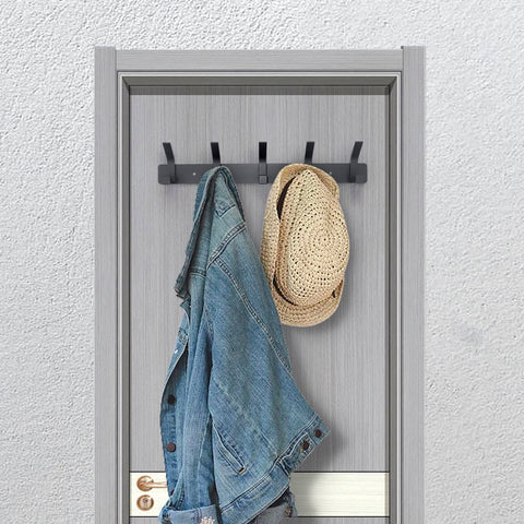 Coat Rack Wall Mounted,5 Coat Hooks for Hanging Coats,Heavy Duty Metal Double Hook Rack Hook Rail,Coat Rack with Hooks,Wall Mount Coat Hanger for Hat