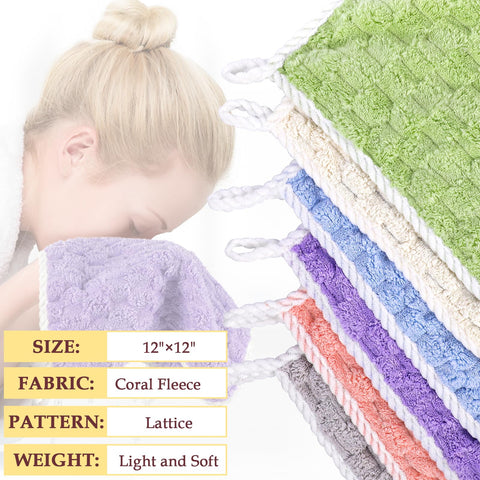 PHOGARY Flannel Face Cloth Pack 6, Reusable Microfibre Face Cloth, Makeup Remover Cloth Cleansing Cloths for Face