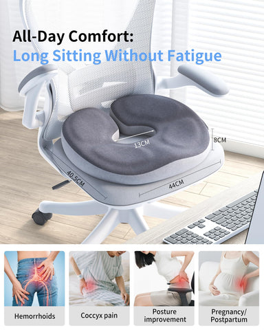 Auoketuo Memory Foam Donut Seat Cushion, Orthopedic Pillow for Hemorrhoid & Tailbone Pain Relief, Sciatica, Pregnancy, Postpartum
