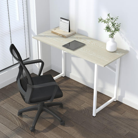 Lutown-Teen 120 cm Folding Computer Desk, Natural and White
