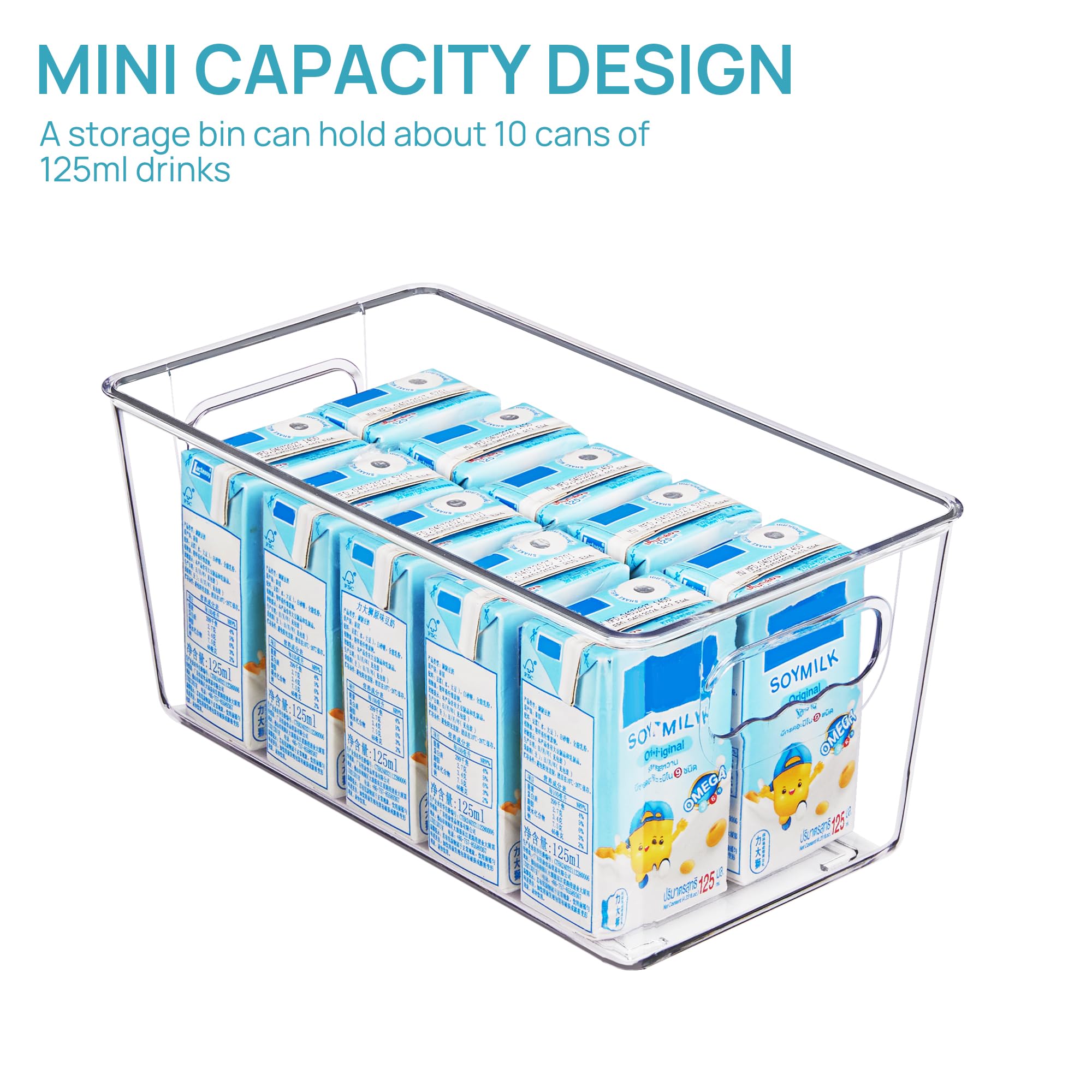 Vtopmart Clear Plastic Pantry Organizer Bins, Cupboard Organizer 6 Pack