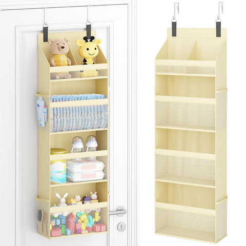 Lifewit 4 Tier Over the Door Diaper Organiser, Hanging Storage, Beige