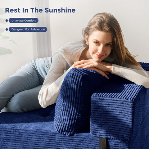 MAXYOYO Folding Sofa Bed, Convertible Sofa Bed with High-Density Support Foam, Portable 4 in 1 Fold Out Chair to Floor Lounger