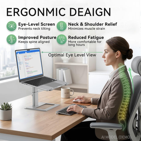 SOUNDANCE Adjustable Laptop Stand for Desk, Computer Stand, Ergonomic Laptop Riser Holder Compatible with 10 to 17.3 Inches Notebook PC Computer