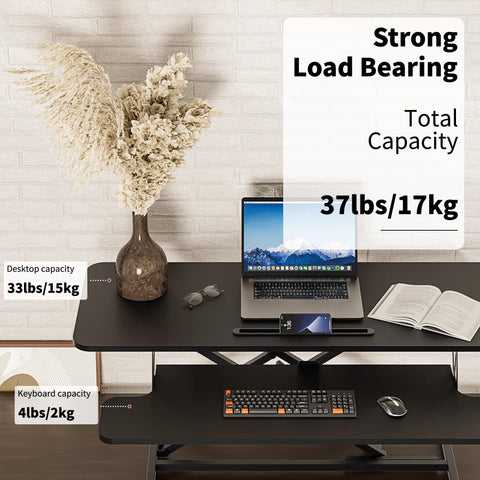 ERGOMAKER Standing Desk Converter, 42"/106cm, Black