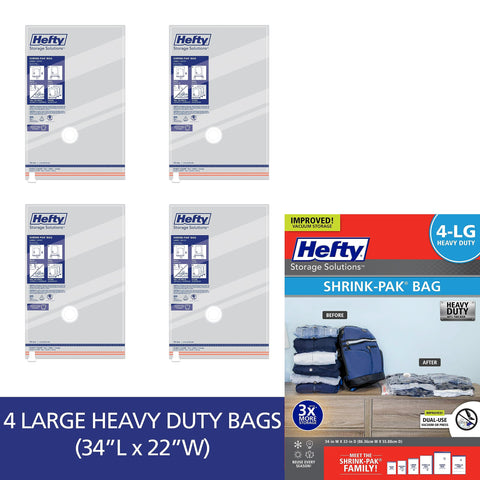 Hefty Shrink-Pak 4 Large Heavy Duty Bags
