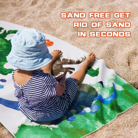 WERNNSAI Dinosaur Microfibre Beach Towel for Kids, 76 x 150cm Bath Towel