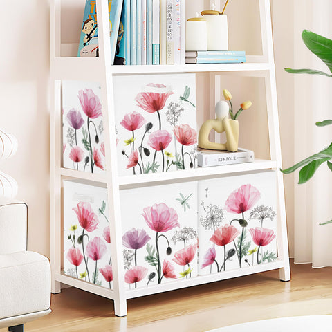Clastyle 3 pcs Flowers Cube Storage Boxes for Shelves Kallax Boxes