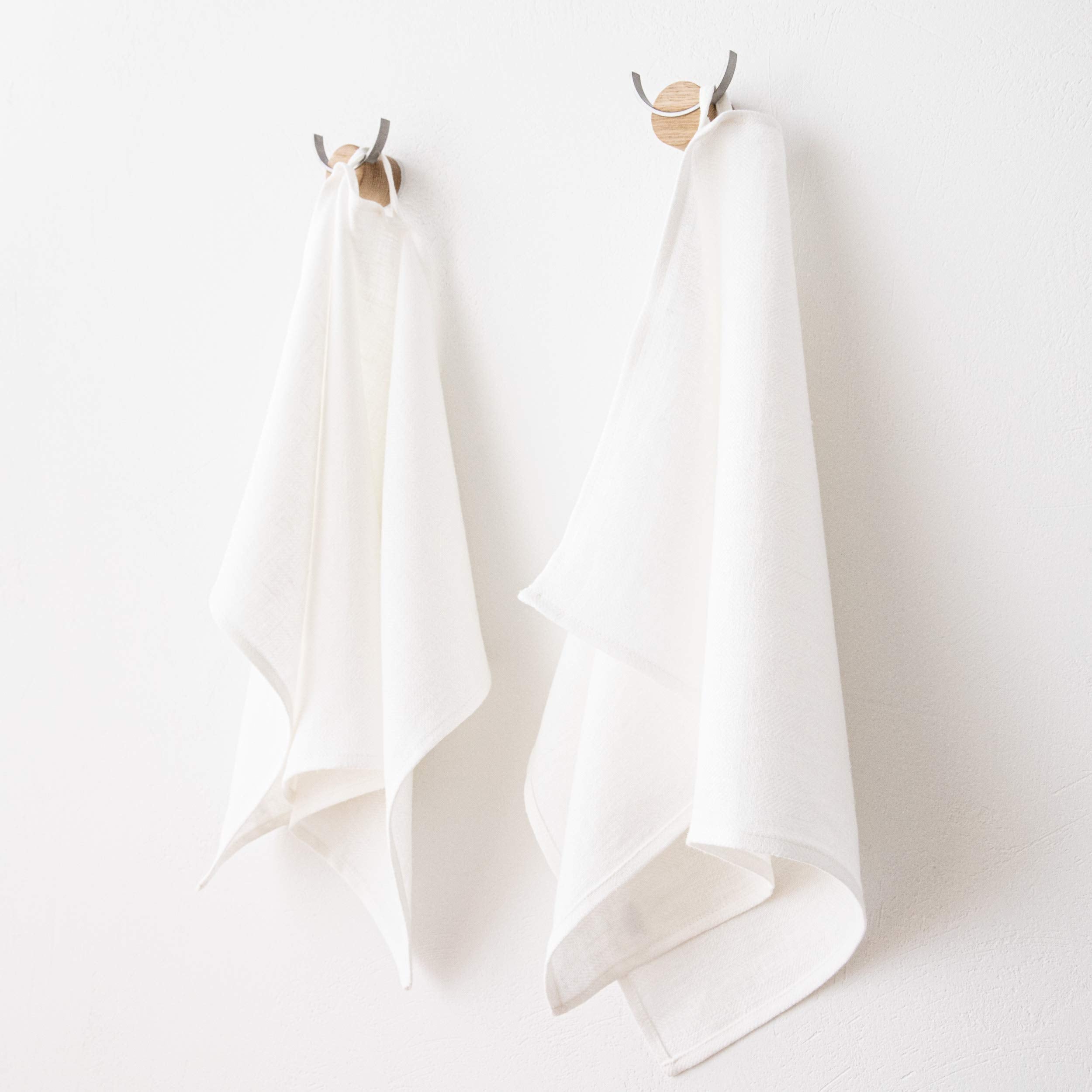 LinenMe 33 x 50 cm Linen Lara Guest Towels, Set of 2, White