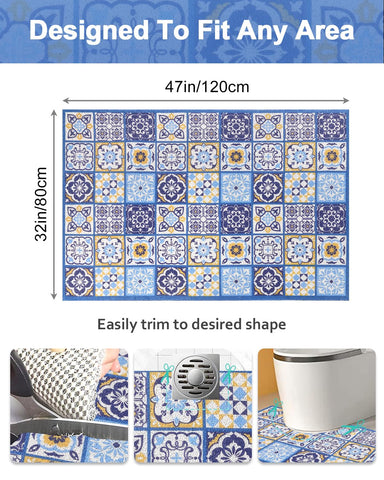 Extra Large Shower Mat Non Slip Anti Mould for Elderly: 80x120cm Quick Drain Loofah Shower Mats for Inside Shower