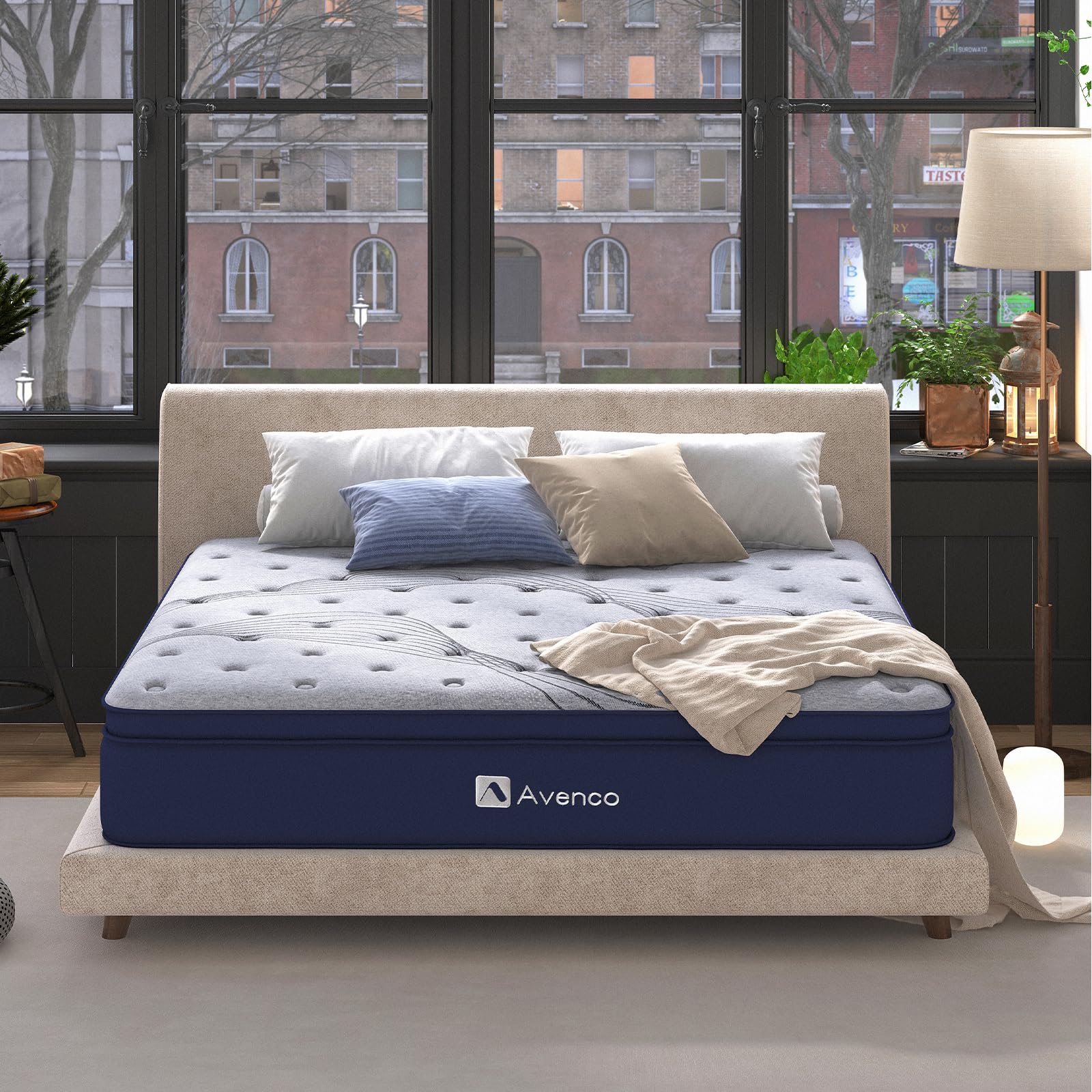 Avenco Single Mattress 3ft, 20cm Pocket Sprung Mattresses, Bamboo Foam Innerspring Hybrid Mattress, Single Bed Mattress in a Box