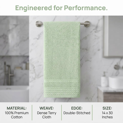 HMETOL Striped Comfort and Quick Drying Hand Towel Set (14 x 30 Inches)